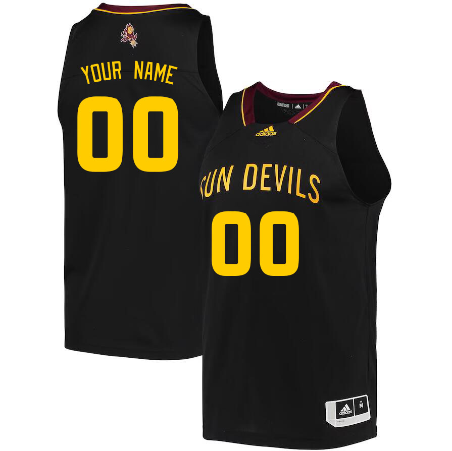 Custom Arizona State Sun Devils Name And Number College Basketball Jerseys Stitched-Black